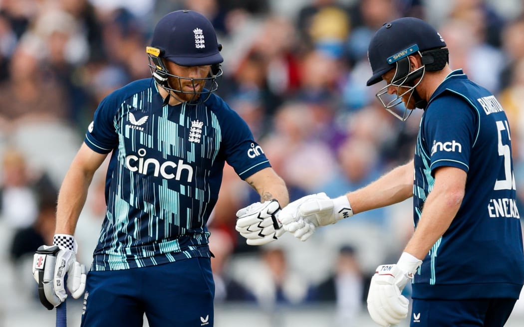 England batter Phil Salt (left).