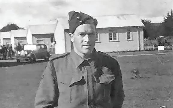Jack Arnott at the Papakura Military Camp in 1940.