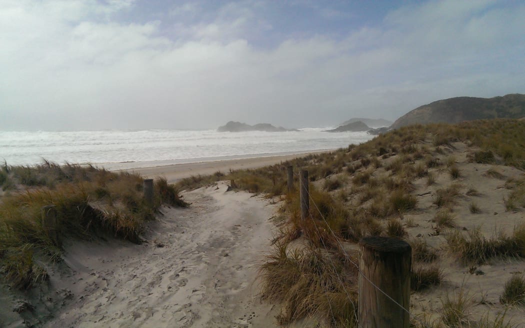 Wild surf at Whangarei Heads on Saturday.
