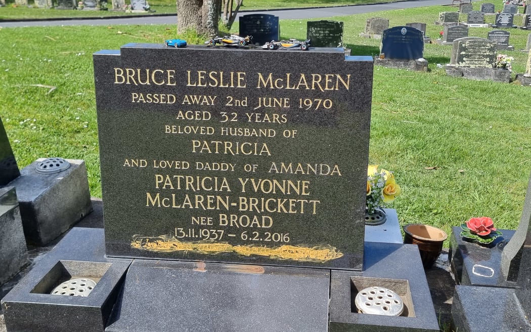 The graves of Kiwi motorsport legend Bruce McLaren and his wife were vandalised at Waikumete Cemetery in Auckland.