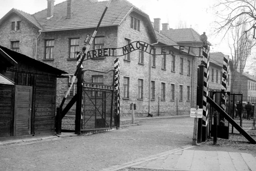 Entrance to concentration camp Auschwitz.