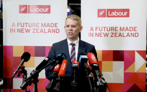Labour Leader Chris Hipkins and Finance and Economy spokesperson Barbara Edmonds make a policy announcement.