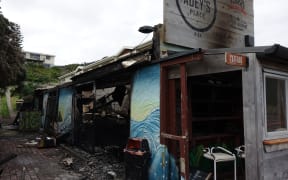 Adey's Place fish and chip shop in Piha.