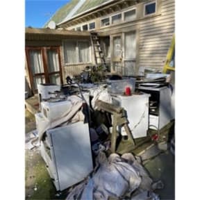 Rubbish at a Lyttleton boarding house.