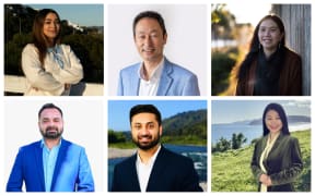 Clockwise from top left: Aditi Tiwari, Brent Ching, Karen Yung, Yan Zhang, Gurpreet Dhillon, Ramil Adhikari