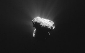 Comet 67P/Churyumov-Gerasimenko. Stunned scientists announced on October 28, 2015 the unexpected discovery of large quantities of oxygen on a comet which streaked past the Sun in August with a European spacecraft in tow. AFP PHOTO / ESA/Rosetta/NAVCAM