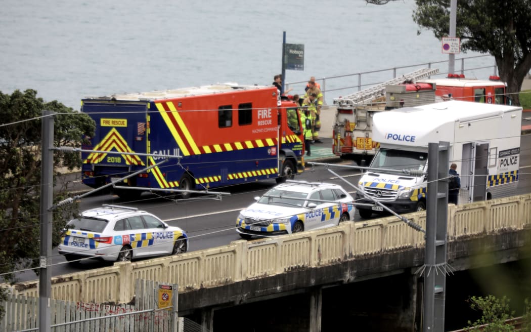 Tamaki Drive was closed on Thursday after a bus and car collided and both vehicles caught fire.