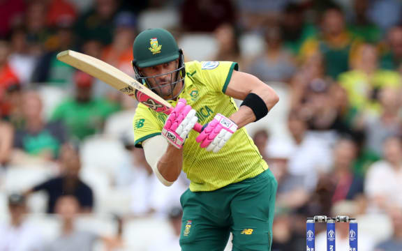 Faf du Plessis bats during the Cricket World Cup 2019