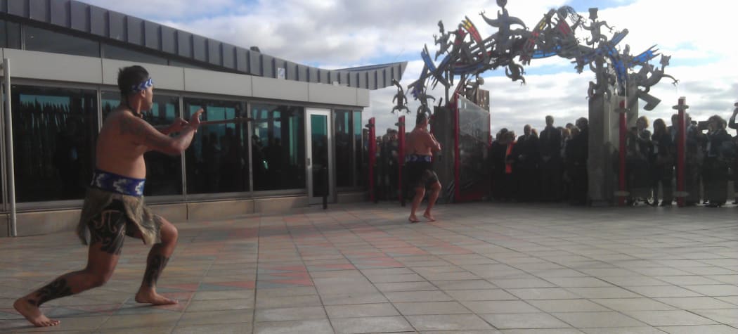 Foreign delegates to summit were welcomed to Te Papa's marae on Friday.