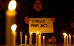 A candlelit protest was held in Surabaya, Eastern Java island to condemn the Jakarta attacks.
