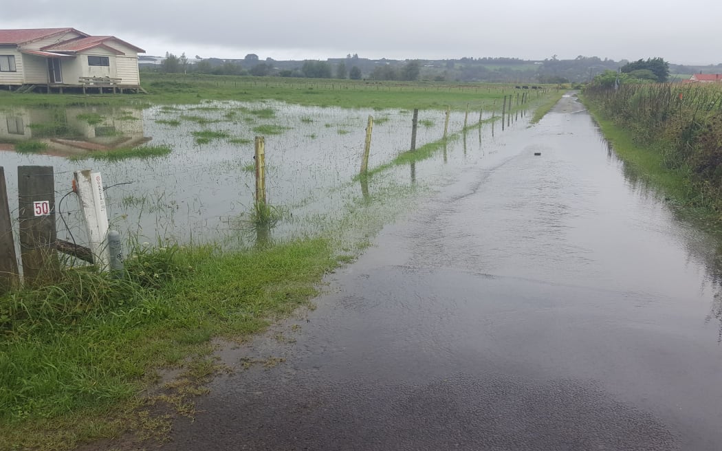 Flooded farmland near Ōpōtiki.