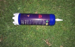 One of the 1.6 litre cannisters of nitrous oxide found by a street cleaner at the Māngere town centre.
