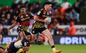 Shaun Stevenson of the Chiefs during the Super Rugby Pacific semi-final match between the Chiefs and the Brumbies at FMG Stadium.