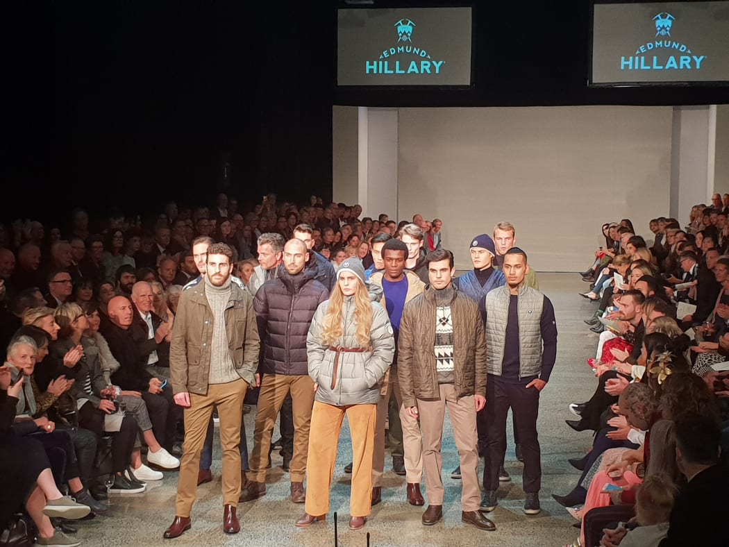 Sir Edmund Hillary's grandchildren George (left), Lily and Alexander at New Zealand Fashion Week.
