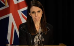 New Zealand's Prime Minister Jacinda Ardern speaks to media