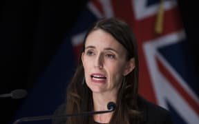 Prime Minister Jacinda Ardern at the Post Cabinet press conference in the Beehive theatrette.