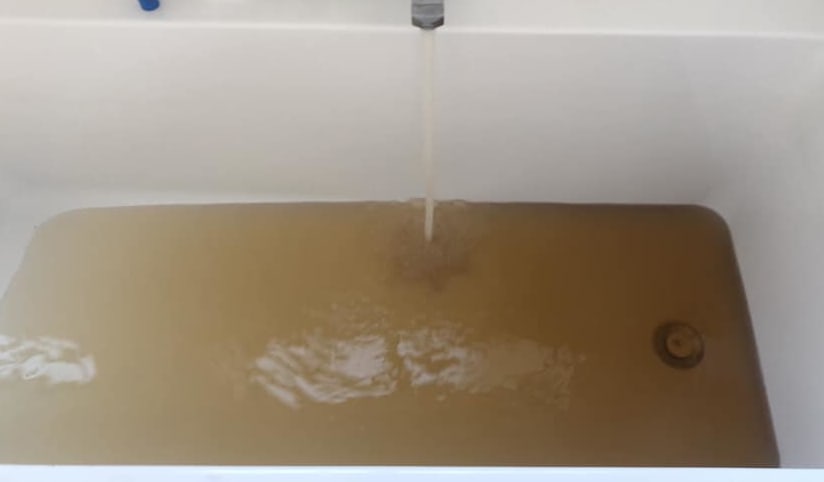 Nicky Woodward’s taps yesterday in Te Awanga, Hawke’s Bay were running brown water.
