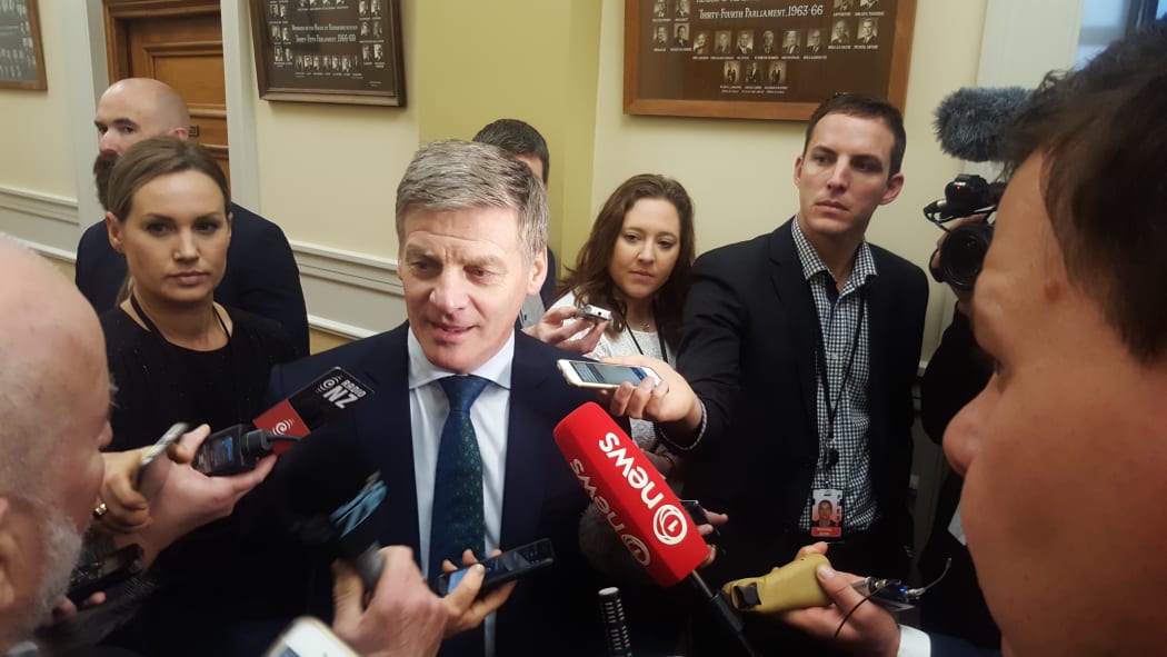 Bill English speaking to media at Parliament on Tuesday 27 June 2017