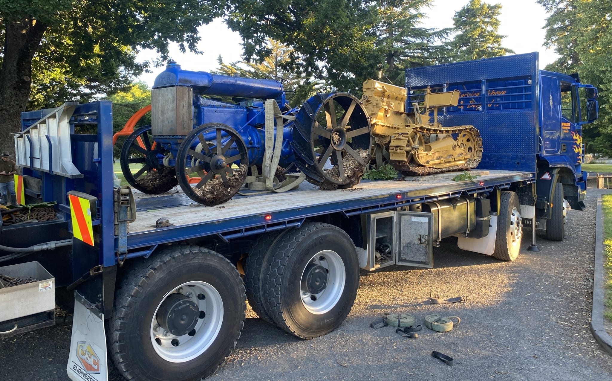 The vehicles are removed from Masterton's Queen Elizabeth Park to Bentley St yard in December, where they remain.