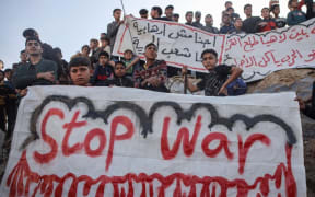 Palestinians have taken to the streets to protest against Hamas.