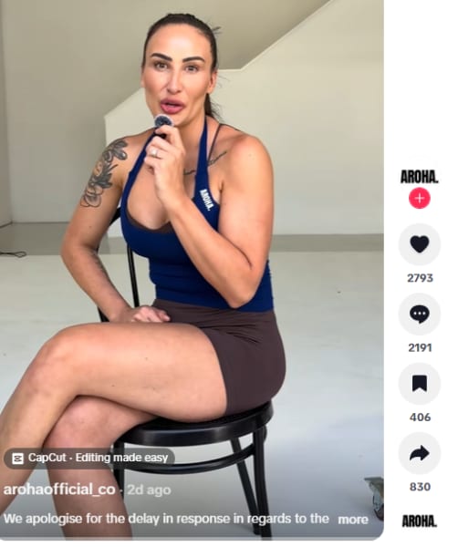 Katie Burke, founder and owner of Australian activewear label, AROHA.