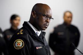 Toronto Police chief Mark Saunders addresses the media  after the sentencing of Toronto serial killer Bruce McArthur.