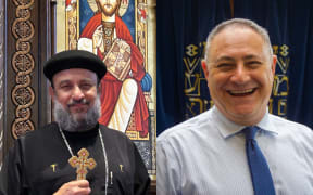 Father Bishoy Mekhaiel (left) and Rabbi Dean Shapiro (right)