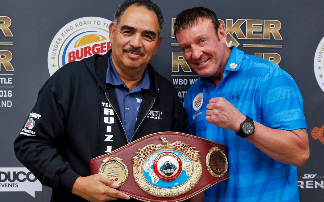 Boxing trainers Abel Sanchez and Kevin Barry.