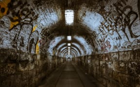 graffiti in tunnel