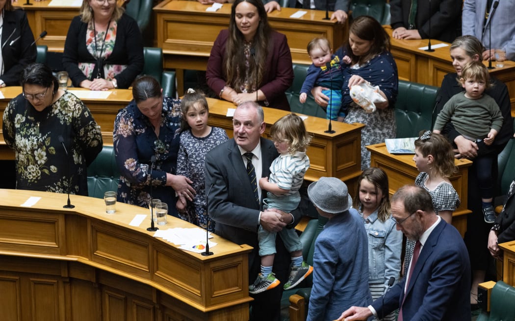 Trevor Mallard delivering his valedictory address in Parliament.