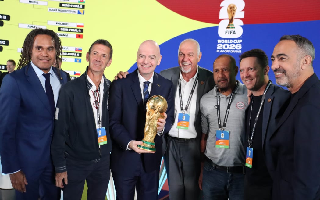 New Caledonia-born 1998 FIFA World Cup winner with France, Christian Karembeu, was among the assistants for the play-off tournament draw, as was New Caledonia head coach Johann Sidaner.