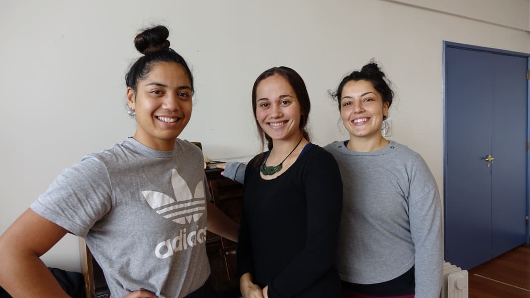 Te Hau Winitana, Manarangi Mua, Mapihi Kelland – performers in Fire in the Water, Fire in the Sky