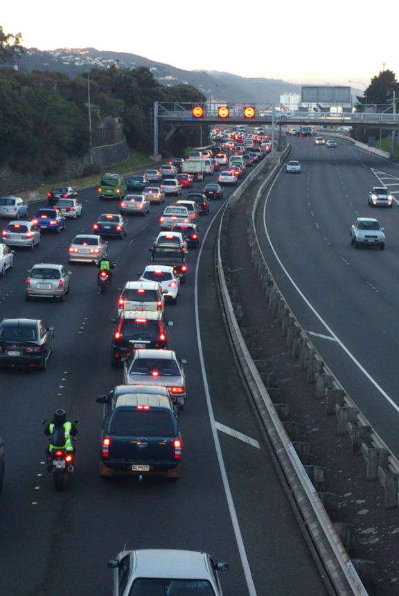 Traffic was at a crawl on the motorway's north-bound lanes on Tuesday evening.