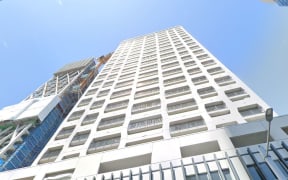 A 40-storey apartment building in Auckland central.