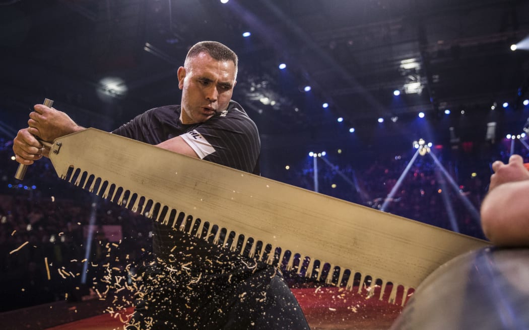 Jason Wynyard at the Timbersport World Champsionship in Stuttgart, Germany in November