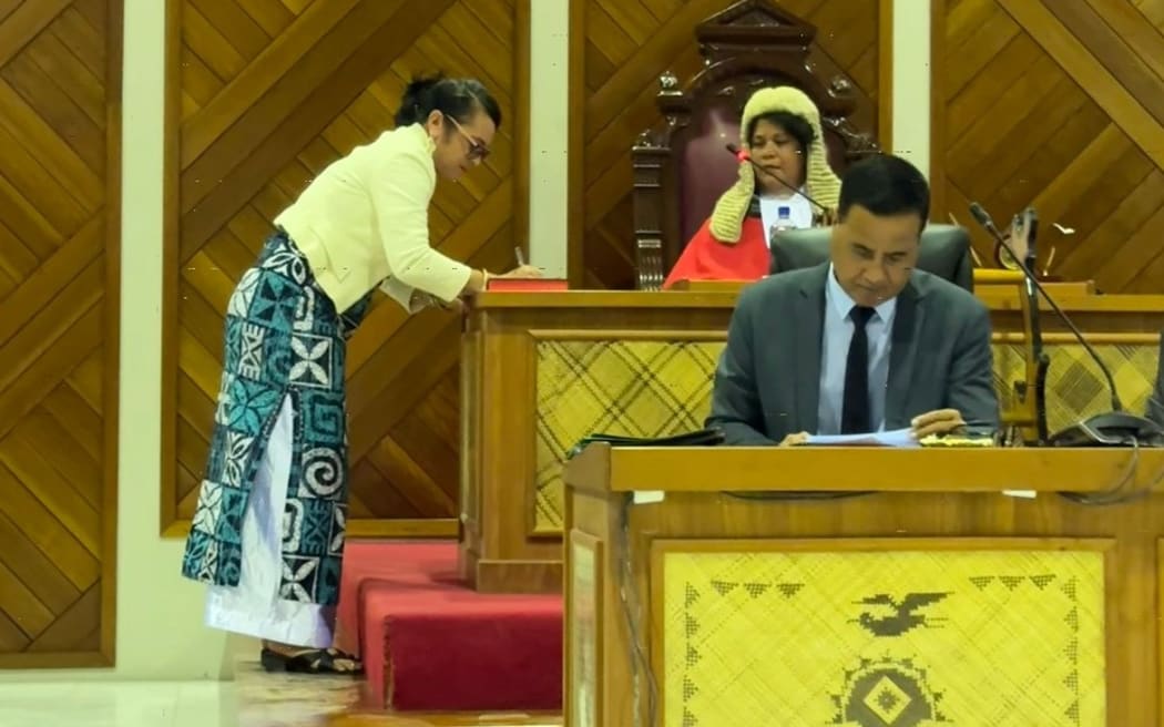 First-time MP Ruth Cross Kwansing at the swearing in ceremony. 13 September 2024.