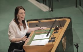 Prime Minister Jacinda Ardern speaks at the UN