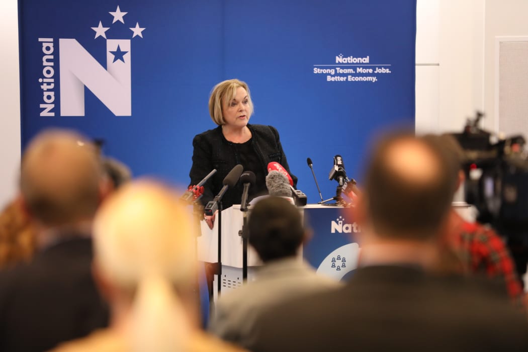 National leader Judith Collins at the party's infrastructure announcement.