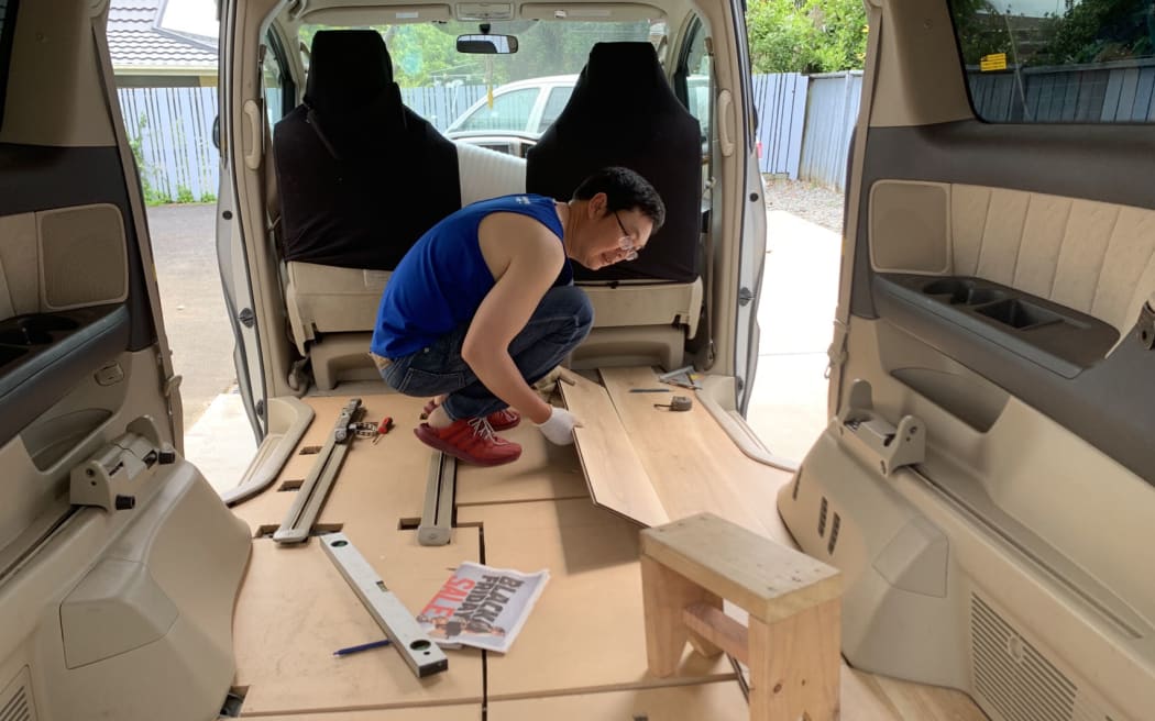 During the first lockdown in New Zealand, Andy Yan converted an 8-seater van into a campervan.