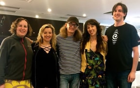 9 Bach with Trevor Reekie and RNZ engineer Will Saunders