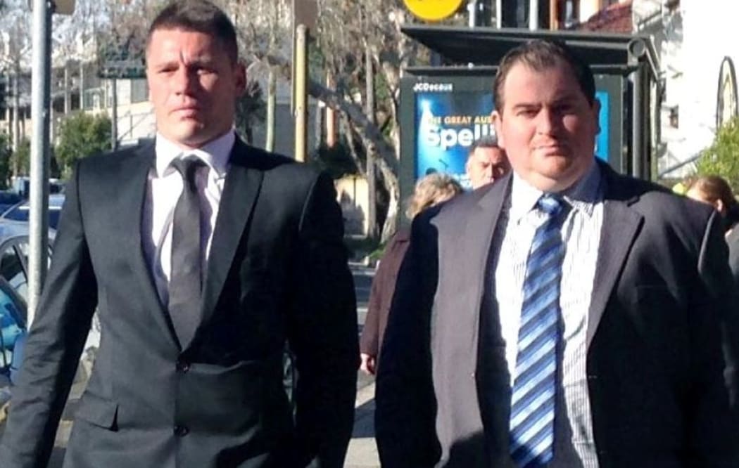Shaun Kenny-Dowall (left) heads to court in Sydney.