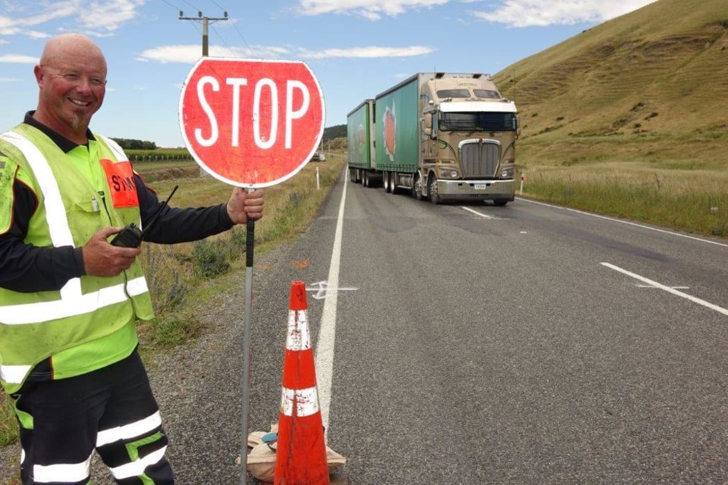 Road worker Gary Tutty is among crews of road workers on a $60 million government plan to upgrade and maintain State Highway 63 through Marlborough and Canterbury.