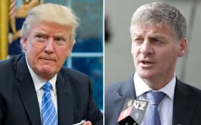 US President Donald Trump and New Zealand Prime Minister Bill English.