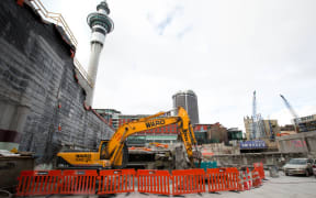 Construction site for the SkyCity Convention Centre in Auckland.