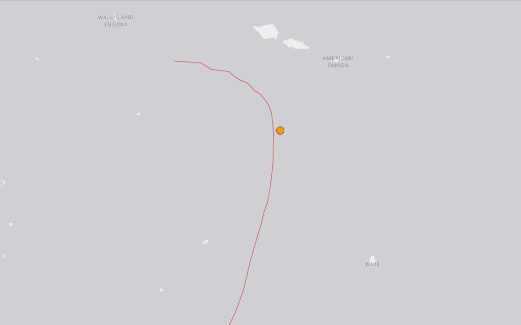 A map showing the epicentre of Wednesday morning's earthquake in the waters of Tonga's north.