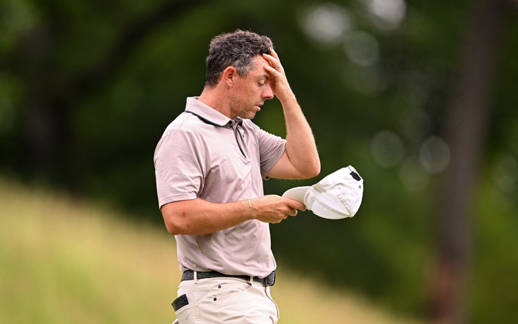 OAKMONT, PENNSYLVANIA - JUNE 14: Rory McIlroy of Northern Ireland walks off the seventh tee during the third round of the 125th U.S. OPEN at Oakmont Country Club on June 14, 2025 in Oakmont, Pennsylvania.   Ross Kinnaird/Getty Images/AFP (Photo by ROSS KINNAIRD / GETTY IMAGES NORTH AMERICA / Getty Images via AFP)