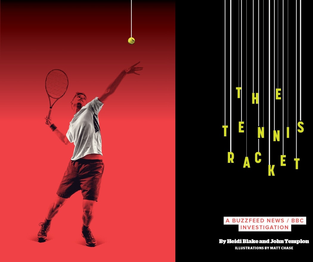 Screenshot of Buzzfeed and BBC investigation into corruption in world tennis.
