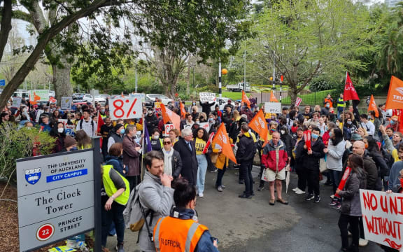 University staff strike for better pay.
