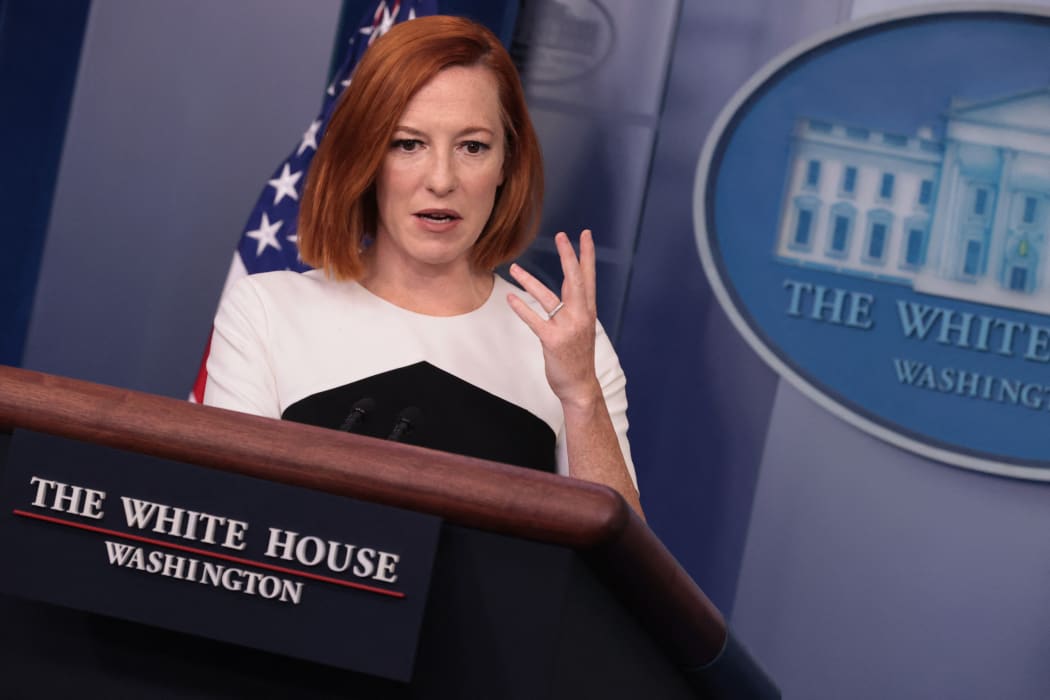 White House Press Secretary Jen Psaki announces that the United States will not be sending any government officials to the 2022 Winter Olympics in Beijing due to China's human rights abuses in the Xinjiang region.