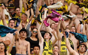 Yellow fever fans show their support.